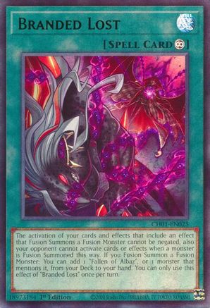 Branded Lost (CH01-EN025) - THE CHRONICLES DECK: The Fallen & The Virtuous (All-Foil Edition) 1st Edition THE CHRONICLES DECK: The Fallen & The Virtuous (All-Foil Edition) Yugioh Single  Squirtle Squad Card Shop.