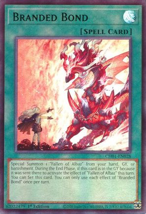 Branded Bond (CH01-EN028) - THE CHRONICLES DECK: The Fallen & The Virtuous (All-Foil Edition) 1st Edition THE CHRONICLES DECK: The Fallen & The Virtuous (All-Foil Edition) Yugioh Single  Squirtle Squad Card Shop.
