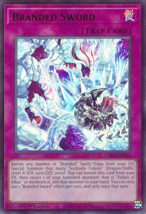 Branded Sword (CH01-EN036) - THE CHRONICLES DECK: The Fallen & The Virtuous (All-Foil Edition) 1st Edition THE CHRONICLES DECK: The Fallen & The Virtuous (All-Foil Edition) Yugioh Single  Squirtle Squad Card Shop.