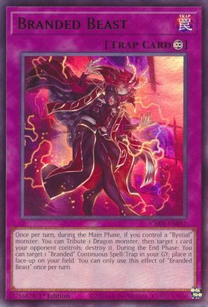 Branded Beast (CH01-EN037) - THE CHRONICLES DECK: The Fallen & The Virtuous (All-Foil Edition) 1st Edition THE CHRONICLES DECK: The Fallen & The Virtuous (All-Foil Edition) Yugioh Single  Squirtle Squad Card Shop.