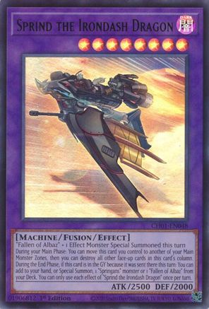 Sprind the Irondash Dragon (CH01-EN048) - THE CHRONICLES DECK: The Fallen & The Virtuous (All-Foil Edition) 1st Edition THE CHRONICLES DECK: The Fallen & The Virtuous (All-Foil Edition) Yugioh Single  Squirtle Squad Card Shop.