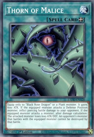 Thorn of Malice (L5DD-ENA20) - Legendary 5D's Decks 1st Edition Legendary 5D's Decks Yugioh Single  Squirtle Squad Card Shop.