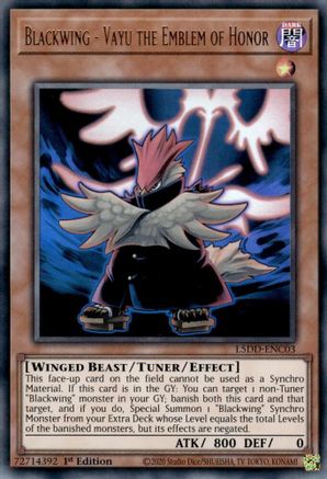 Blackwing - Vayu the Emblem of Honor (L5DD-ENC03) - Legendary 5D's Decks 1st Edition Legendary 5D's Decks Yugioh Single  Squirtle Squad Card Shop.