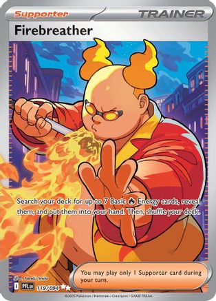 Firebreather 119/094  - Holofoil ME02 Phantasmal Flames - Ultra Rare ME02: Phantasmal Flames Pokemon Single  Squirtle Squad Card Shop.