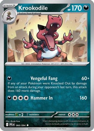 Krookodile 066  ME02 Phantasmal Flames - Uncommon ME02: Phantasmal Flames Pokemon Single  Squirtle Squad Card Shop.