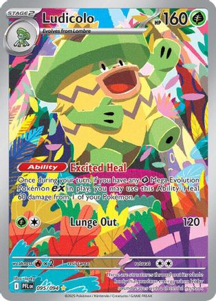 Ludicolo 095/094  - Holofoil ME02 Phantasmal Flames - Illustration Rare ME02: Phantasmal Flames Pokemon Single  Squirtle Squad Card Shop.
