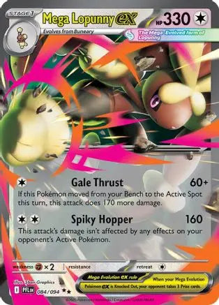 Mega Lopunny ex 084/094  - Holofoil ME02 Phantasmal Flames - Double Rare ME02: Phantasmal Flames Pokemon Single  Squirtle Squad Card Shop.