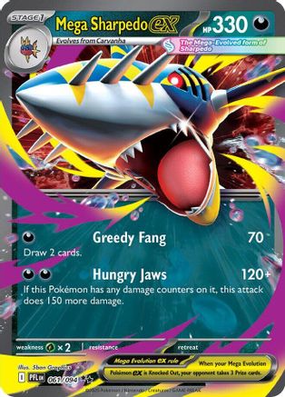 Mega Sharpedo ex 061 (H) - Phantasmal Flames - DR