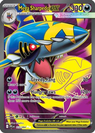 Mega Sharpedo ex 113/094 - Holofoil Phantasmal Flames Ultra Rare - Pokémon TCG Card