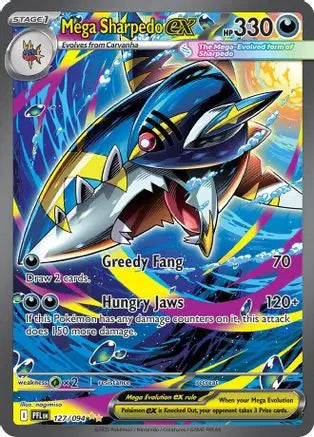 Mega Sharpedo ex 127/094  - Holofoil ME02 Phantasmal Flames - Special Illustration Rare ME02: Phantasmal Flames Pokemon Single  Squirtle Squad Card Shop.