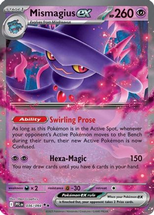 Pokémon TCG – Mismagius ex 036/094 – Phantasmal Flames – Double Rare