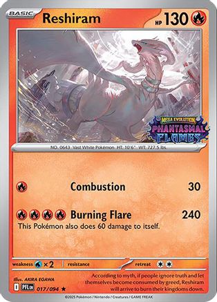 Reshiram (Phantasmal Flames Stamped) 017  - Holofoil Miscellaneous Cards & Products - Rare Miscellaneous Cards & Products Pokemon Single  Squirtle Squad Card Shop.