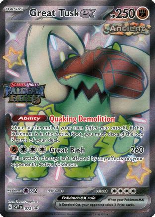 Great Tusk ex SVP 072 - Paldean Fates Stamped Promo - Pokémon TCG Card