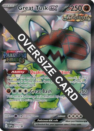 Great Tusk ex (Paldean Fates Stamped) 072  - Holofoil Jumbo Cards - Promo Jumbo Cards Pokemon Single  Squirtle Squad Card Shop.