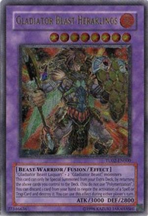 Gladiator Beast Heraklinos (UTR) (TU02-EN000) - Turbo Pack: Booster Two Unlimited Turbo Pack: Booster Two Yugioh Single  Squirtle Squad Card Shop.