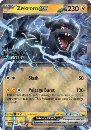 Zekrom ex (Black Bolt Stamped) 034  - Holofoil Miscellaneous Cards & Products - Double Rare Miscellaneous Cards & Products Pokemon Single  Squirtle Squad Card Shop.