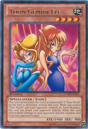 Toon Gemini Elf (LCYW-EN107) - Legendary Collection 3: Yugi's World Unlimited Legendary Collection 3: Yugi's World Yugioh Single  Squirtle Squad Card Shop.