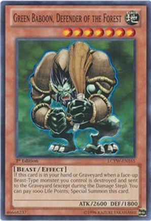 Green Baboon, Defender of the Forest (LCYW-EN165) - Legendary Collection 3: Yugi's World Unlimited Legendary Collection 3: Yugi's World Yugioh Single  Squirtle Squad Card Shop.
