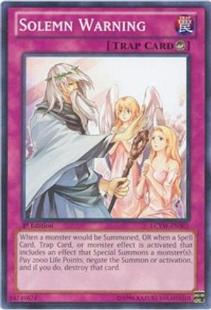 Solemn Warning (LCYW-EN301) - Legendary Collection 3: Yugi's World 1st Edition Legendary Collection 3: Yugi's World Yugioh Single  Squirtle Squad Card Shop.