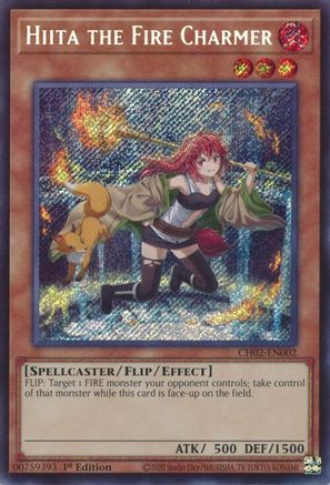 Hiita the Fire Charmer (CH02-EN002) - THE CHRONICLES DECK: Spirit Charmers (All-Foil Edition) 1st Edition THE CHRONICLES DECK: Spirit Charmers (All-Foil Edition) Yugioh Single  Squirtle Squad Card Shop.