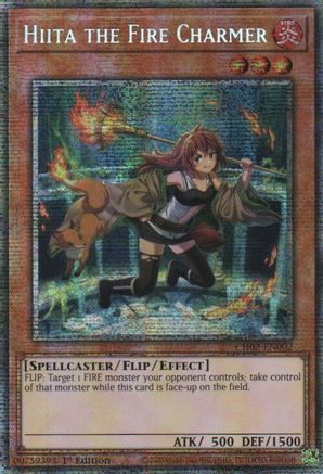 Hiita the Fire Charmer (Starlight Rare) (CH02-EN002) - THE CHRONICLES DECK: Spirit Charmers (All-Foil Edition) 1st Edition THE CHRONICLES DECK: Spirit Charmers (All-Foil Edition) Yugioh Single  Squirtle Squad Card Shop.