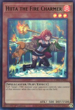 Hiita the Fire Charmer (Ultra Rare) (CH02-EN002) - THE CHRONICLES DECK: Spirit Charmers (All-Foil Edition) 1st Edition THE CHRONICLES DECK: Spirit Charmers (All-Foil Edition) Yugioh Single  Squirtle Squad Card Shop.
