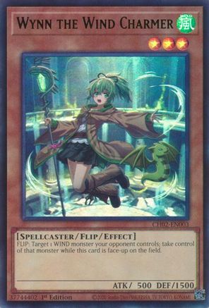 Wynn the Wind Charmer (Ultra Rare) (CH02-EN003) - THE CHRONICLES DECK: Spirit Charmers (All-Foil Edition) 1st Edition THE CHRONICLES DECK: Spirit Charmers (All-Foil Edition) Yugioh Single  Squirtle Squad Card Shop.