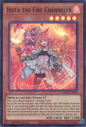 Hiita the Fire Channeler (CH02-EN010) - THE CHRONICLES DECK: Spirit Charmers (All-Foil Edition) 1st Edition THE CHRONICLES DECK: Spirit Charmers (All-Foil Edition) Yugioh Single  Squirtle Squad Card Shop.