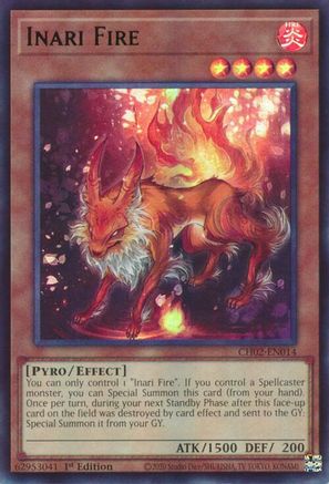 Inari Fire (CH02-EN014) - THE CHRONICLES DECK: Spirit Charmers (All-Foil Edition) 1st Edition THE CHRONICLES DECK: Spirit Charmers (All-Foil Edition) Yugioh Single  Squirtle Squad Card Shop.
