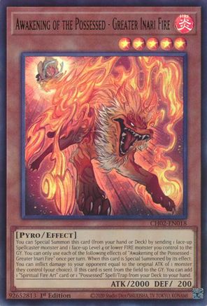 Awakening of the Possessed - Greater Inari Fire (CH02-EN018) - THE CHRONICLES DECK: Spirit Charmers (All-Foil Edition) 1st Edition THE CHRONICLES DECK: Spirit Charmers (All-Foil Edition) Yugioh Single  Squirtle Squad Card Shop.