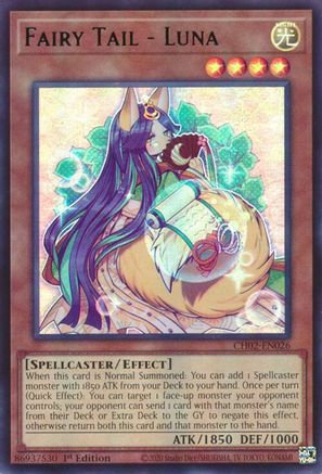 Fairy Tail - Luna (CH02-EN026) - THE CHRONICLES DECK: Spirit Charmers (All-Foil Edition) 1st Edition THE CHRONICLES DECK: Spirit Charmers (All-Foil Edition) Yugioh Single  Squirtle Squad Card Shop.