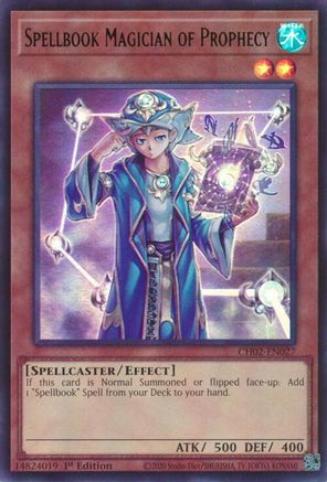 Spellbook Magician of Prophecy (CH02-EN027) - THE CHRONICLES DECK: Spirit Charmers (All-Foil Edition) 1st Edition THE CHRONICLES DECK: Spirit Charmers (All-Foil Edition) Yugioh Single  Squirtle Squad Card Shop.