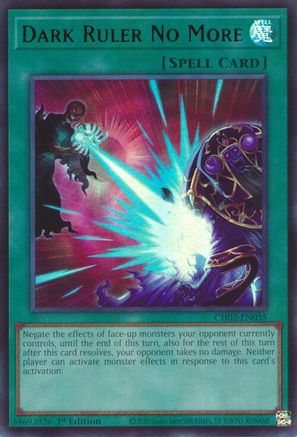 Dark Ruler No More (CH02-EN035) - THE CHRONICLES DECK: Spirit Charmers (All-Foil Edition) 1st Edition THE CHRONICLES DECK: Spirit Charmers (All-Foil Edition) Yugioh Single  Squirtle Squad Card Shop.