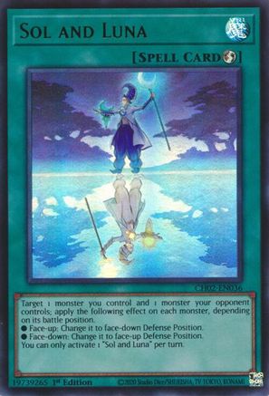 Sol and Luna (CH02-EN036) - THE CHRONICLES DECK: Spirit Charmers (All-Foil Edition) 1st Edition THE CHRONICLES DECK: Spirit Charmers (All-Foil Edition) Yugioh Single  Squirtle Squad Card Shop.
