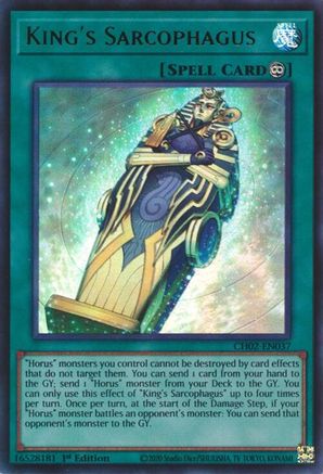 King's Sarcophagus (CH02-EN037) - THE CHRONICLES DECK: Spirit Charmers (All-Foil Edition) 1st Edition THE CHRONICLES DECK: Spirit Charmers (All-Foil Edition) Yugioh Single  Squirtle Squad Card Shop.