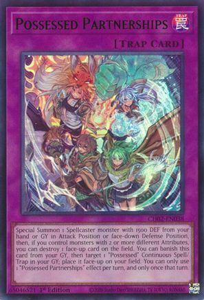 Possessed Partnerships (CH02-EN038) - THE CHRONICLES DECK: Spirit Charmers (All-Foil Edition) 1st Edition THE CHRONICLES DECK: Spirit Charmers (All-Foil Edition) Yugioh Single  Squirtle Squad Card Shop.