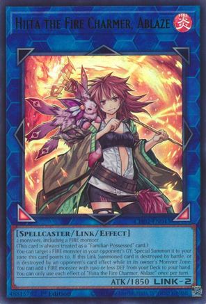Hiita the Fire Charmer, Ablaze (CH02-EN043) - THE CHRONICLES DECK: Spirit Charmers (All-Foil Edition) 1st Edition THE CHRONICLES DECK: Spirit Charmers (All-Foil Edition) Yugioh Single  Squirtle Squad Card Shop.