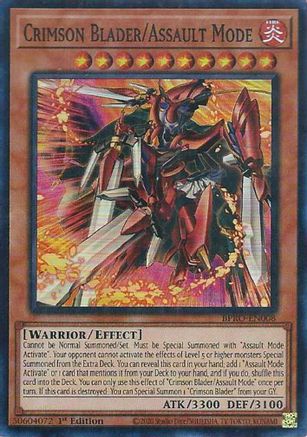 Crimson Blader/Assault Mode (BPRO-EN008) - Burst Protocol 1st Edition Burst Protocol Yugioh Single  Squirtle Squad Card Shop.