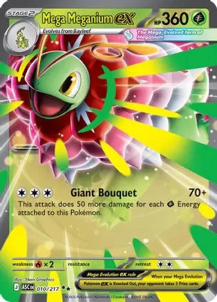 Mega Meganium ex 010/217  - Holofoil ME Ascended Heroes - Double Rare ME: Ascended Heroes Pokemon Single  Squirtle Squad Card Shop.