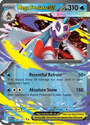 Mega Froslass ex 047/217  - Holofoil ME Ascended Heroes - Double Rare ME: Ascended Heroes Pokemon Single  Squirtle Squad Card Shop.