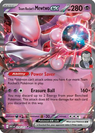 Pokémon TCG – Team Rocket's Mewtwo ex 079/217 – Ascended Heroes – Double Rare