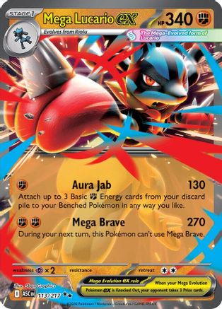 Mega Lucario ex 113 (H) - Ascended Heroes - DR