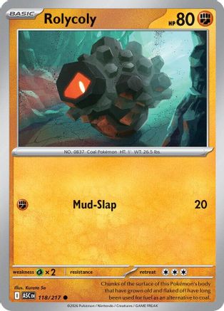 Rolycoly 118  - Reverse Holofoil ME Ascended Heroes - Common ME: Ascended Heroes Pokemon Single  Squirtle Squad Card Shop.