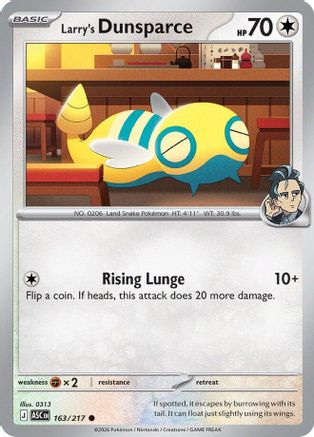 Larry's Dunsparce 163  - Reverse Holofoil ME Ascended Heroes - Common ME: Ascended Heroes Pokemon Single  Squirtle Squad Card Shop.