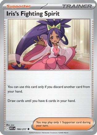 Iris's Fighting Spirit 190/217  ME Ascended Heroes - Uncommon ME: Ascended Heroes Pokemon Single  Squirtle Squad Card Shop.