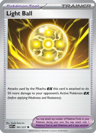 Light Ball 191  - Reverse Holofoil ME Ascended Heroes - Uncommon ME: Ascended Heroes Pokemon Single  Squirtle Squad Card Shop.