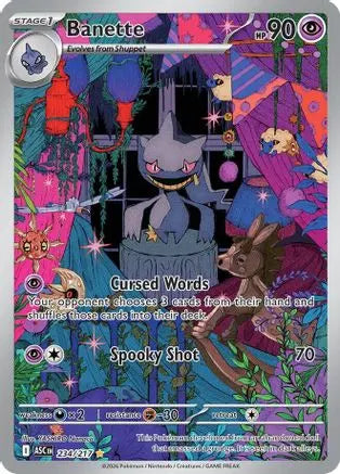 Banette 234/217  - Holofoil ME Ascended Heroes - Illustration Rare ME: Ascended Heroes Pokemon Single  Squirtle Squad Card Shop.