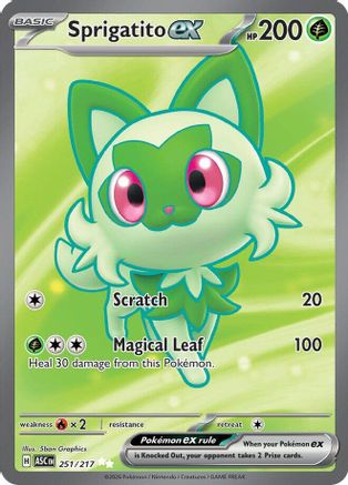 Sprigatito ex 251/217 - Holofoil Ascended Heroes Ultra Rare - Pokémon TCG Card