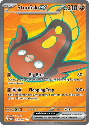 Stunfisk ex 252/217 - Holofoil Ascended Heroes Ultra Rare - Pokémon TCG Card