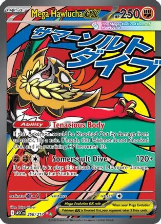 Mega Hawlucha ex 268/217  - Holofoil ME Ascended Heroes - Mega Attack Rare ME: Ascended Heroes Pokemon Single  Squirtle Squad Card Shop.
